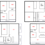 3LDKの間取り、4種類