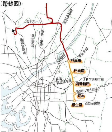 大阪モノレール延伸路線図