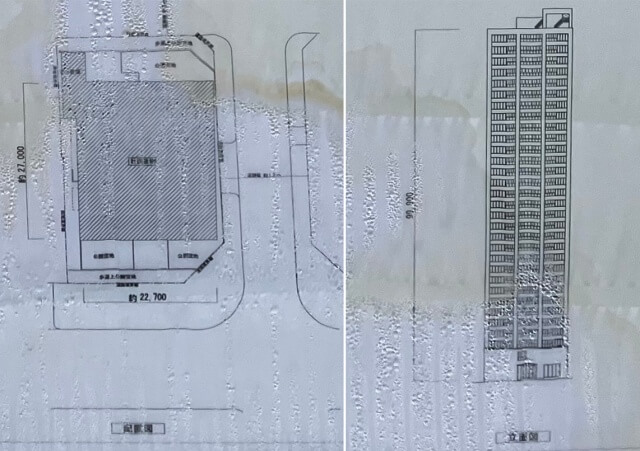 ブランズタワー谷町四丁目配置図と立地図