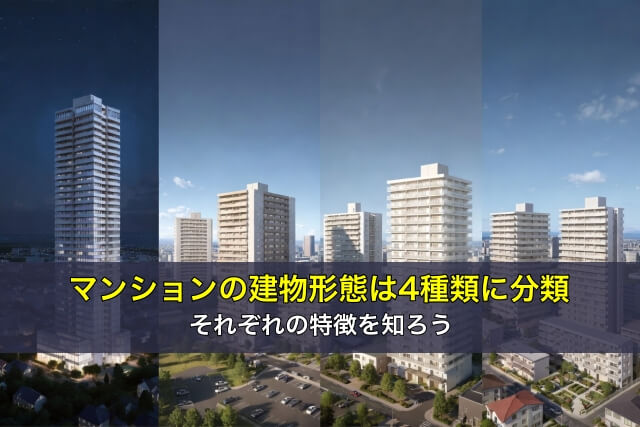 マンションの建物形態は4種類に分類される、それぞれの特徴を知ろう