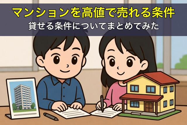 マンションを高値で売れる条件、貸せる条件についてまとめてみた
