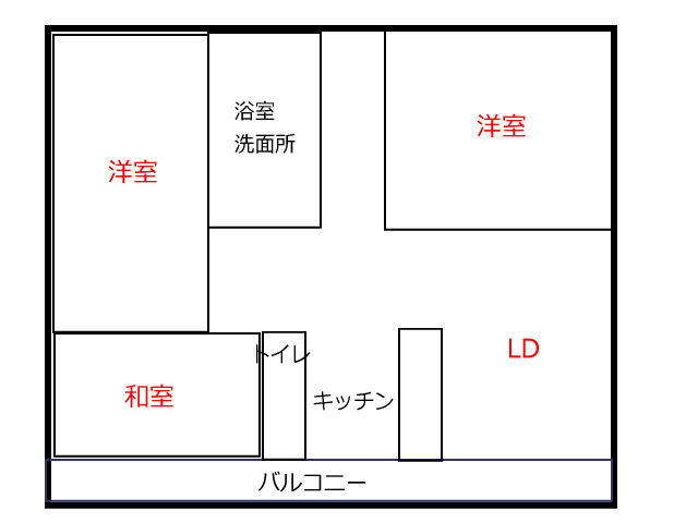 マンション3LDK間取り図「ワイドスパン」